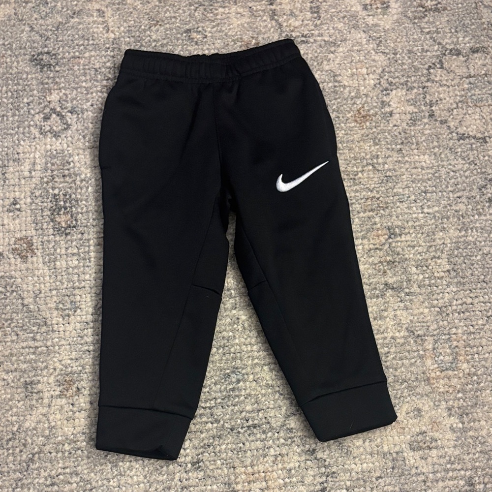 Nike Kids Black Sweatpants with White Logo